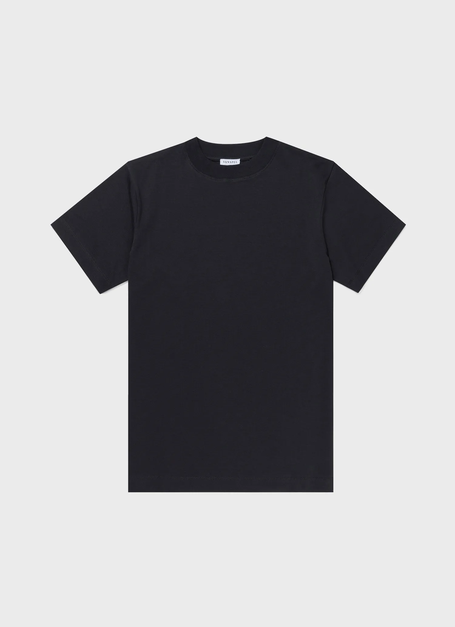 Men's Brushed Cotton Mock Neck in Black