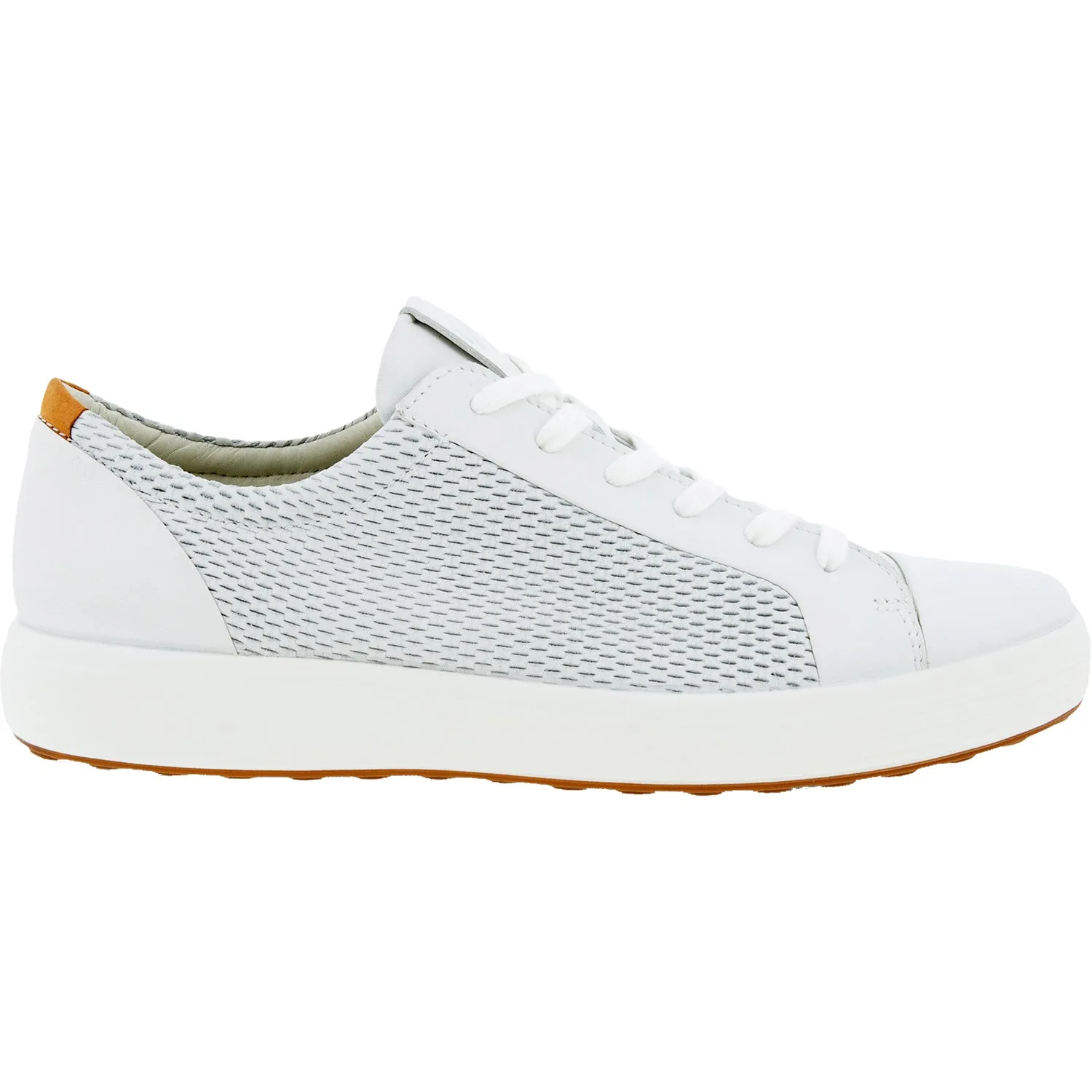 Men's Ecco Soft 7 City Sneaker White/Lion Leather