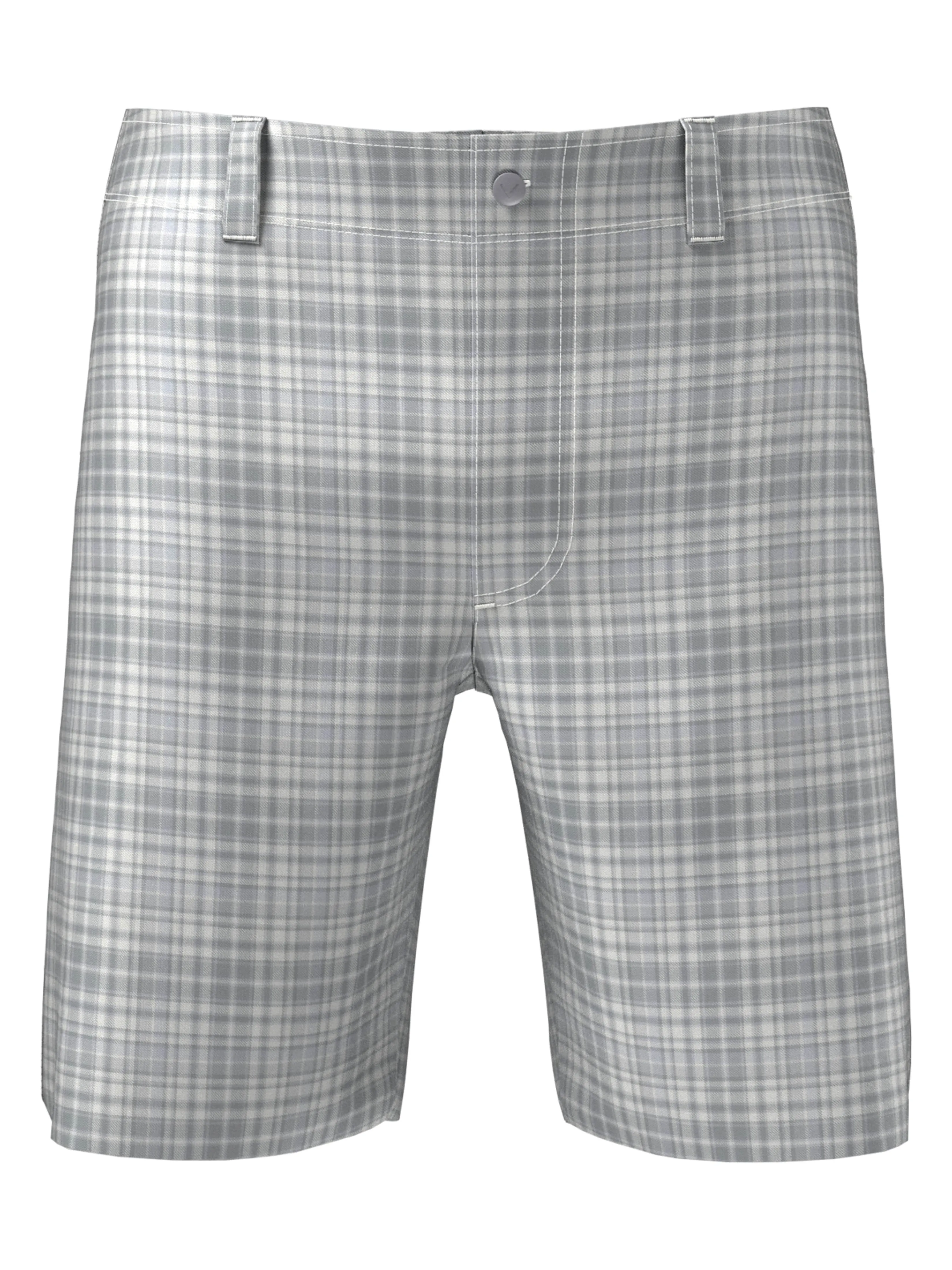 Plaid Golf Short for Men with Flat Front