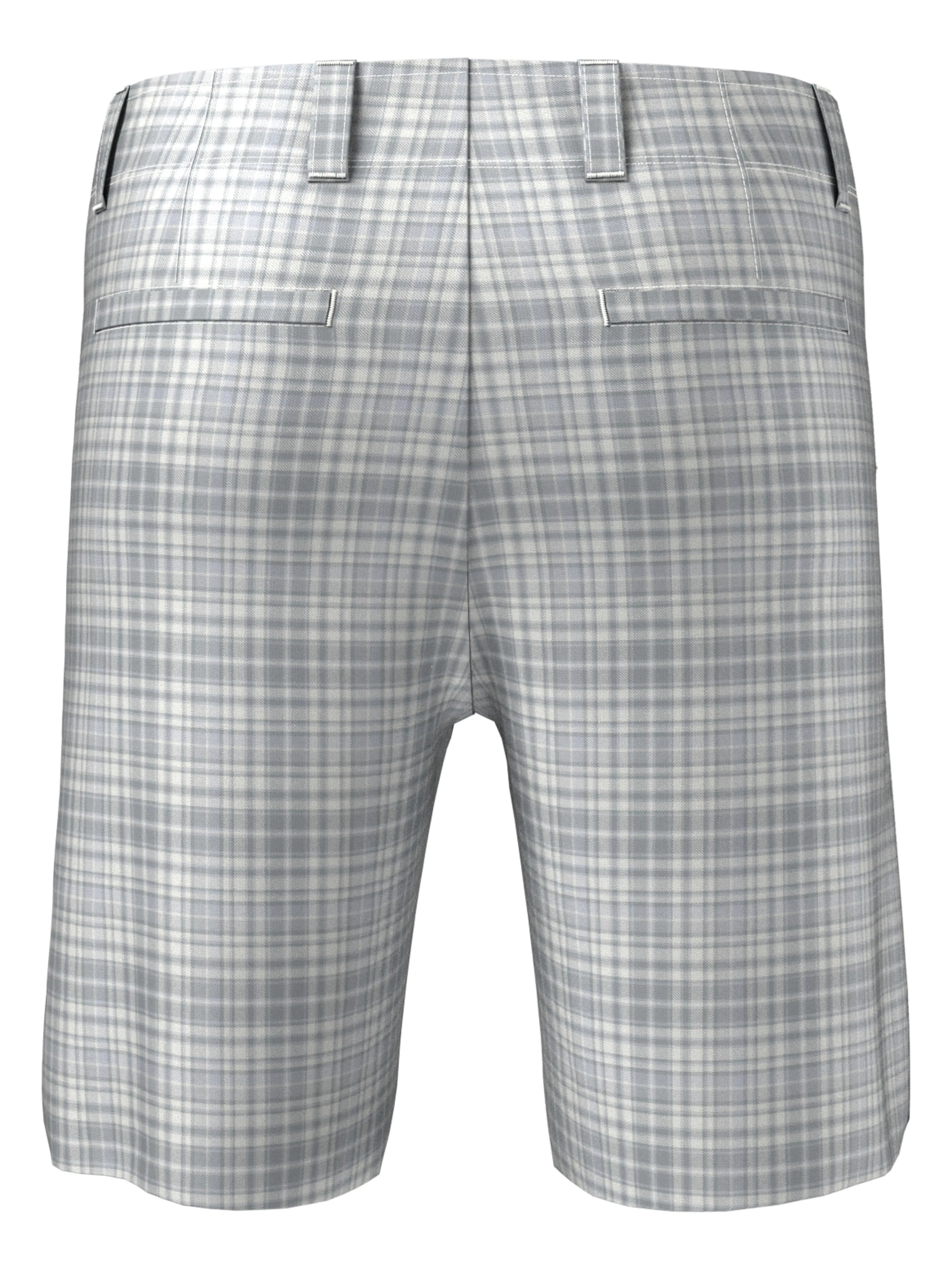 Plaid Golf Short for Men with Flat Front