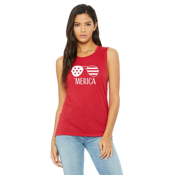 'Merica Ladies Muscle Tank