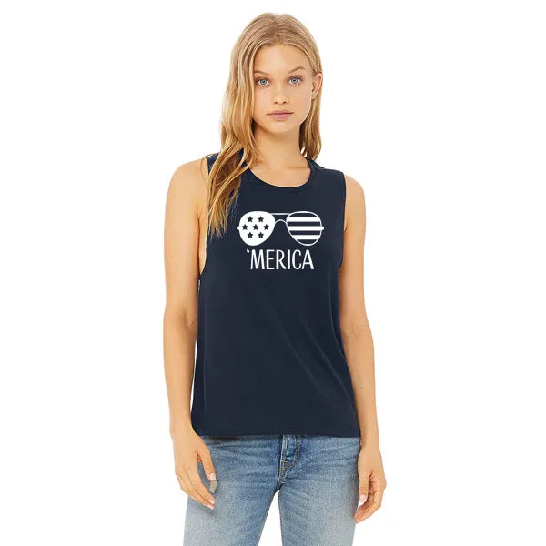 'Merica Ladies Muscle Tank