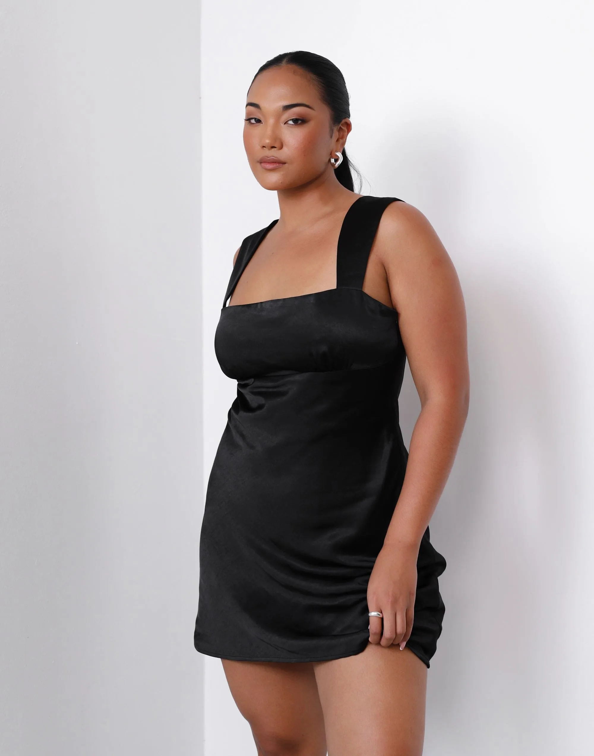 Mini Black Mimosa Dress