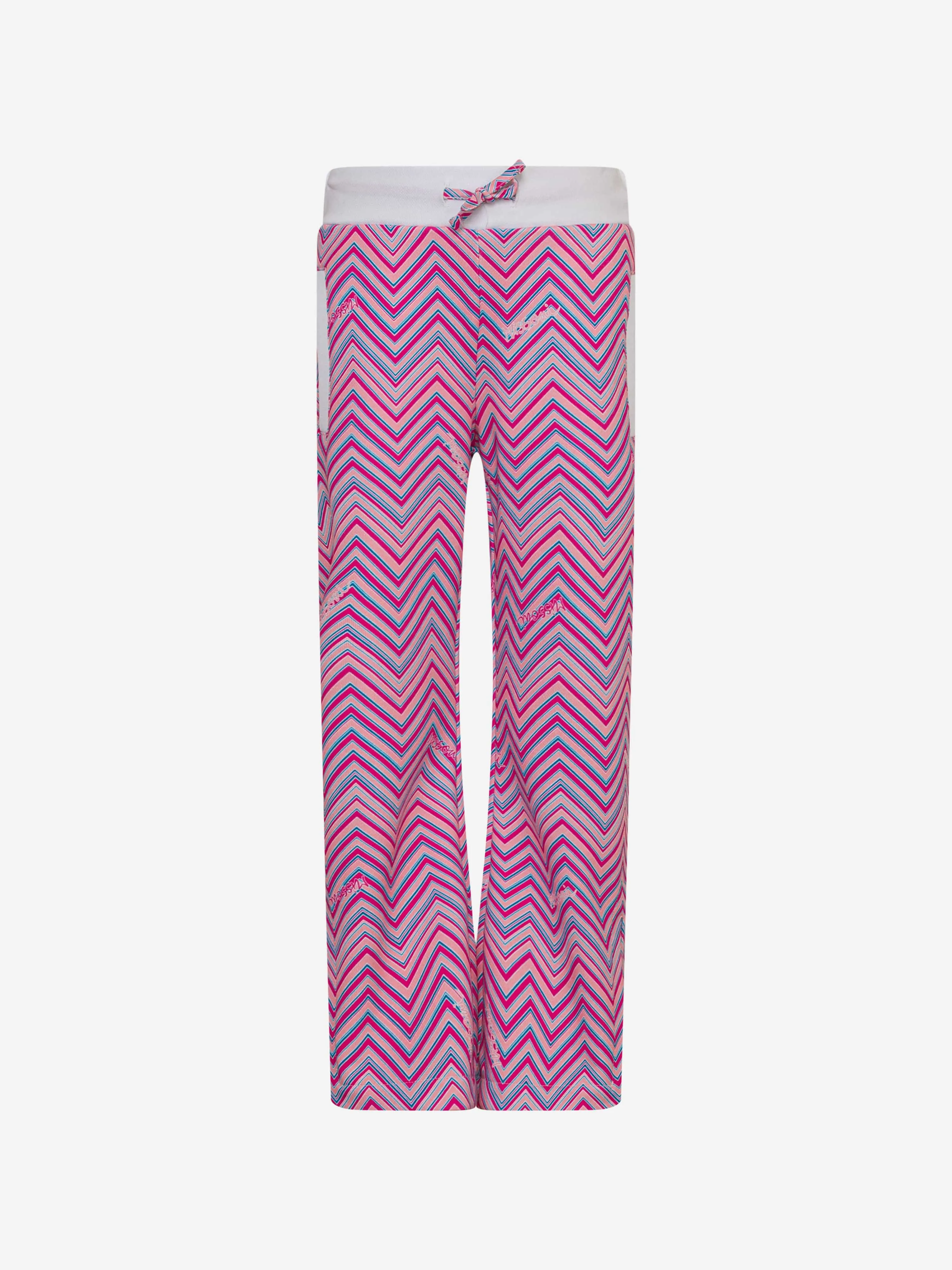 Missoni Girls Zigzag Joggers in Pink