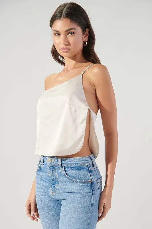 Miwa Satin One Shoulder Strap Top