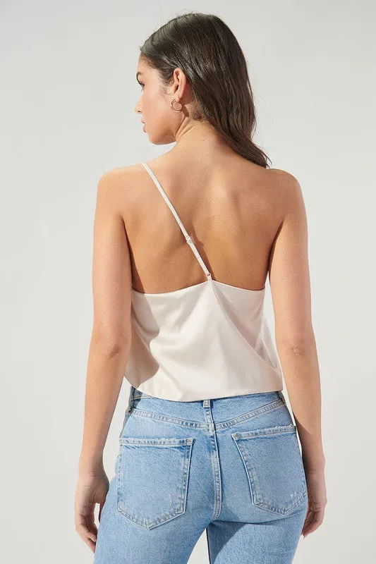 Miwa Satin One Shoulder Strap Top