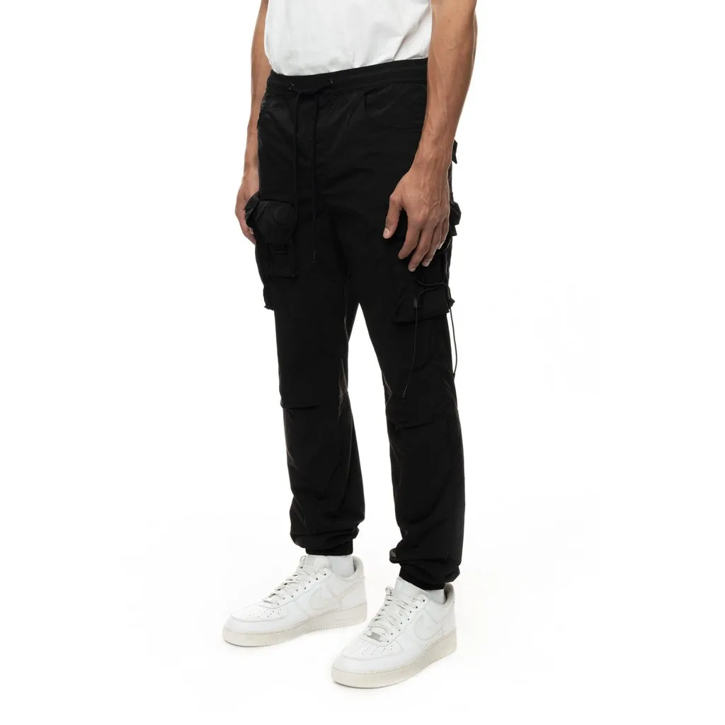 Mixed Media Utility Joggers - Black