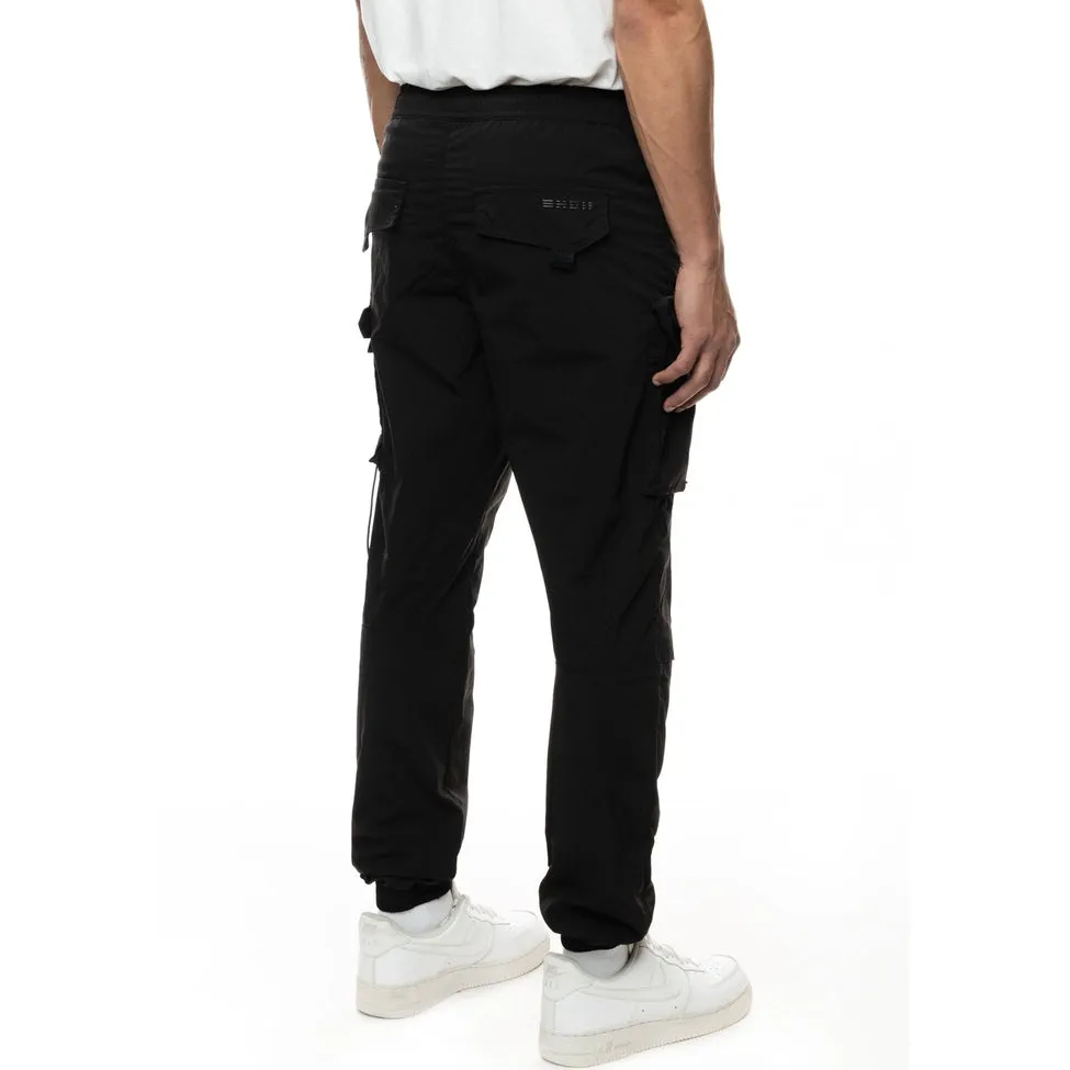 Mixed Media Utility Joggers - Black