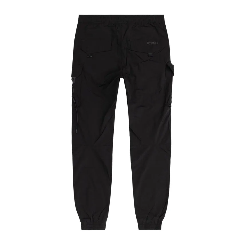 Mixed Media Utility Joggers - Black