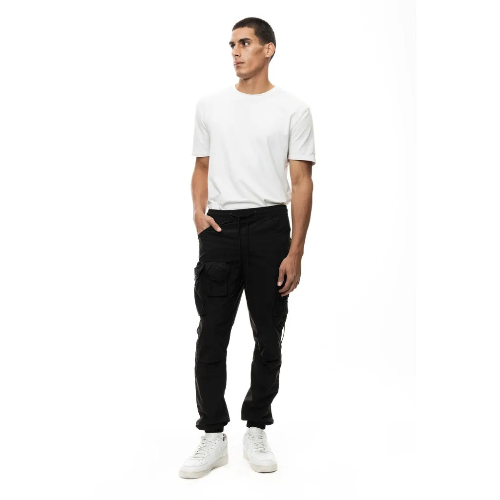 Mixed Media Utility Joggers - Black