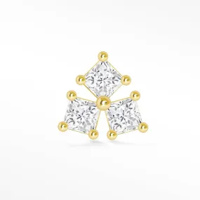 Moissanite Flat Back Earring in 14k Yellow