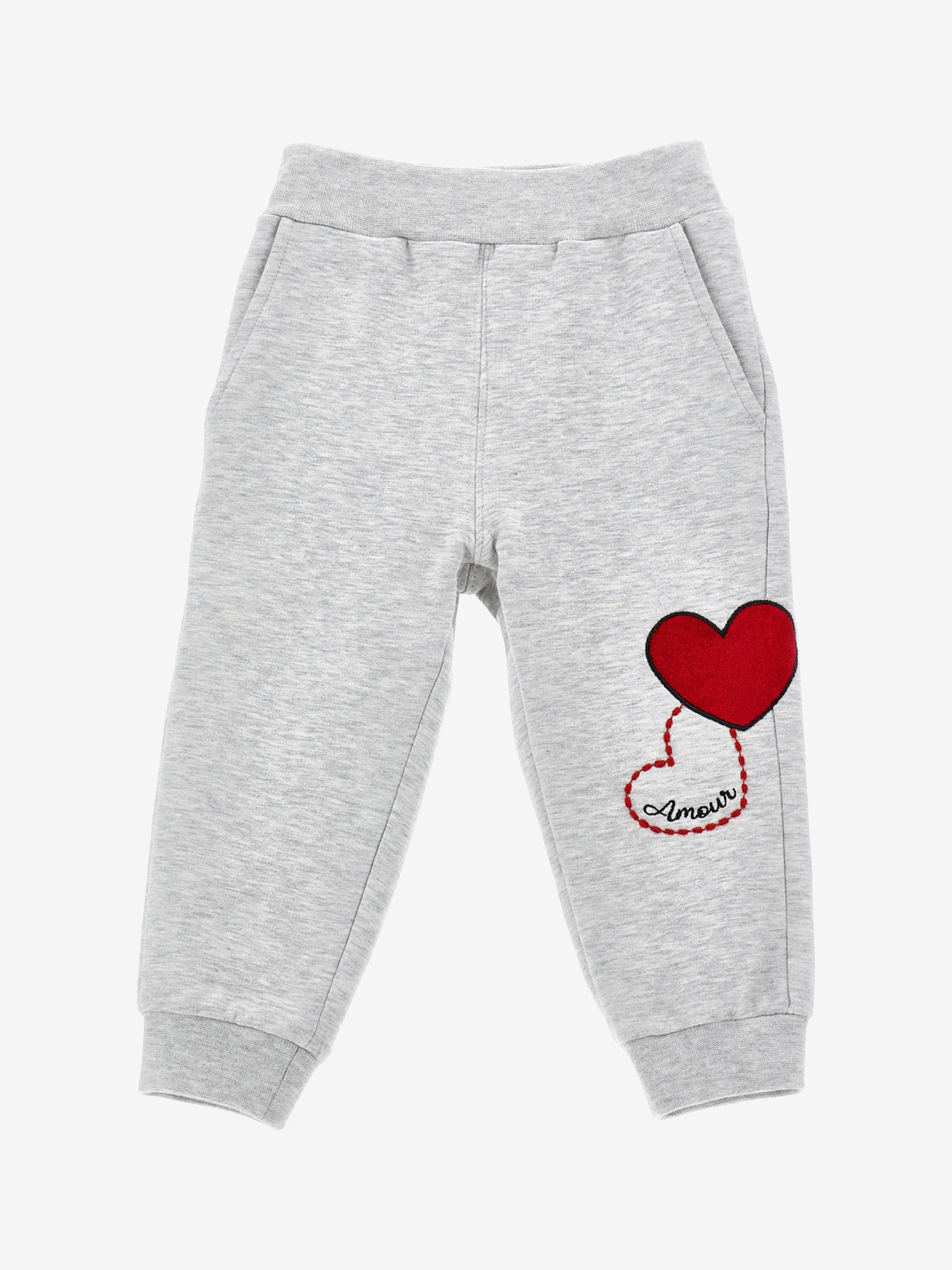 Monnalisa Baby Girls Heart Joggers in Grey