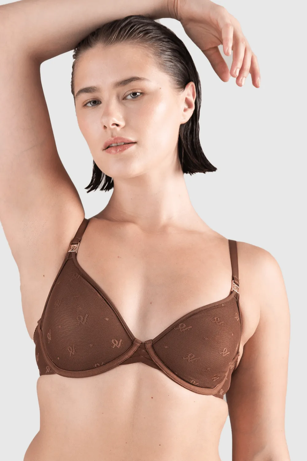 Mesh Monogram Underwired Demi Bra