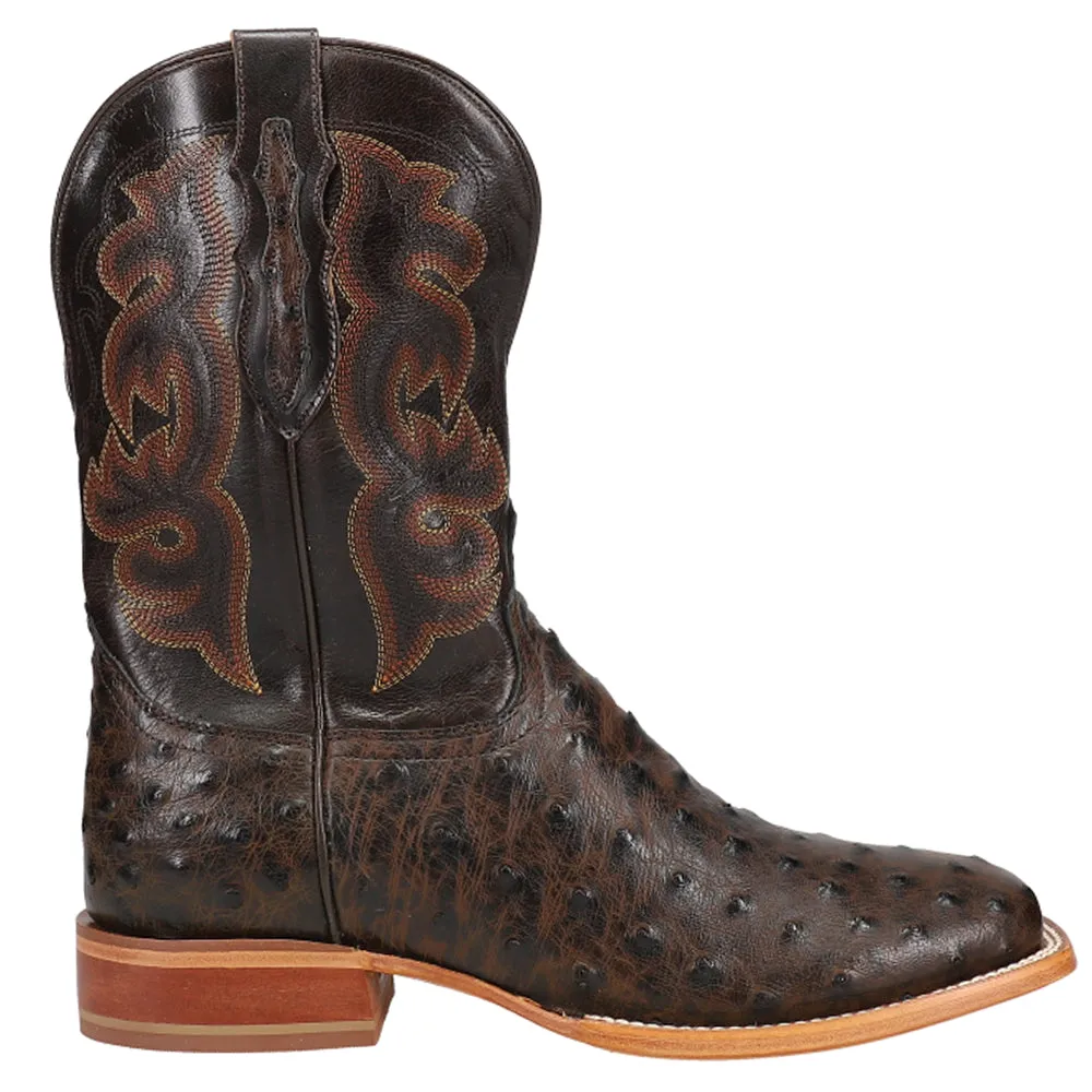 Moore Ostrich Square Toe Cowboy Boots