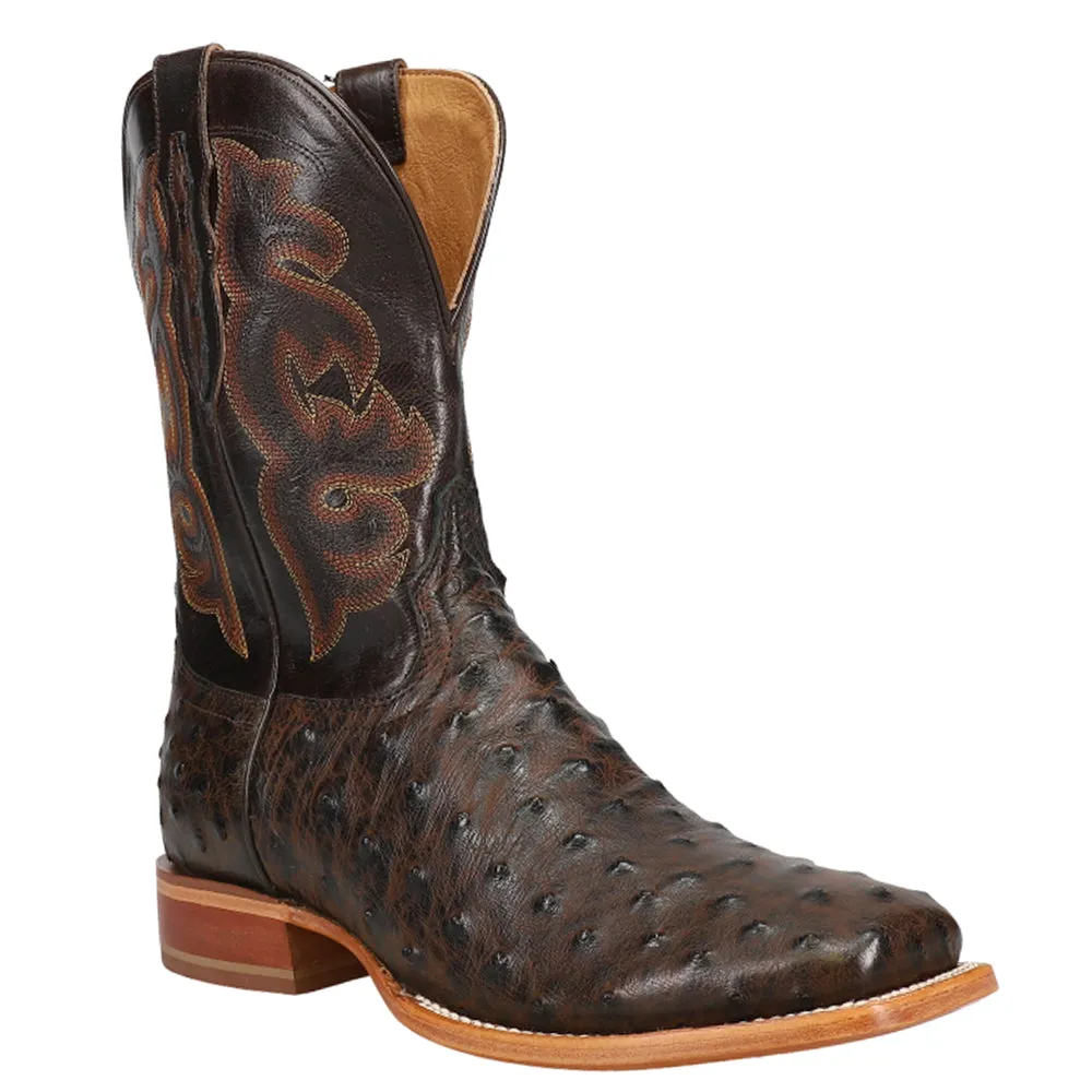 Moore Ostrich Square Toe Cowboy Boots