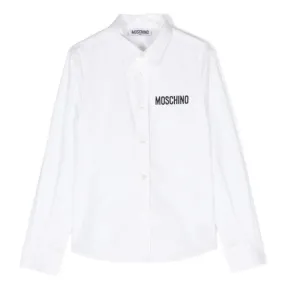 White Logo Moschino Men's Shirt