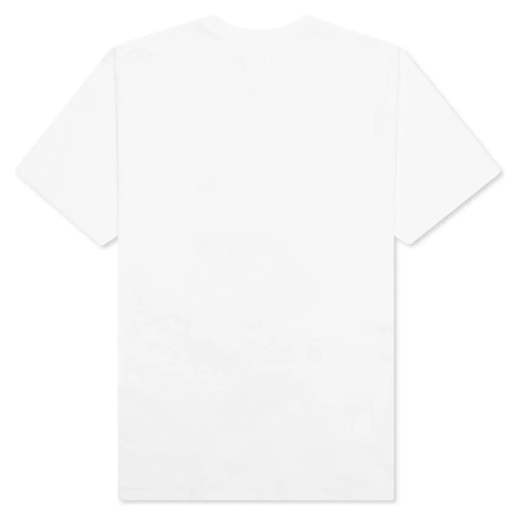 NYC White Tee with Multiple Camo Logos