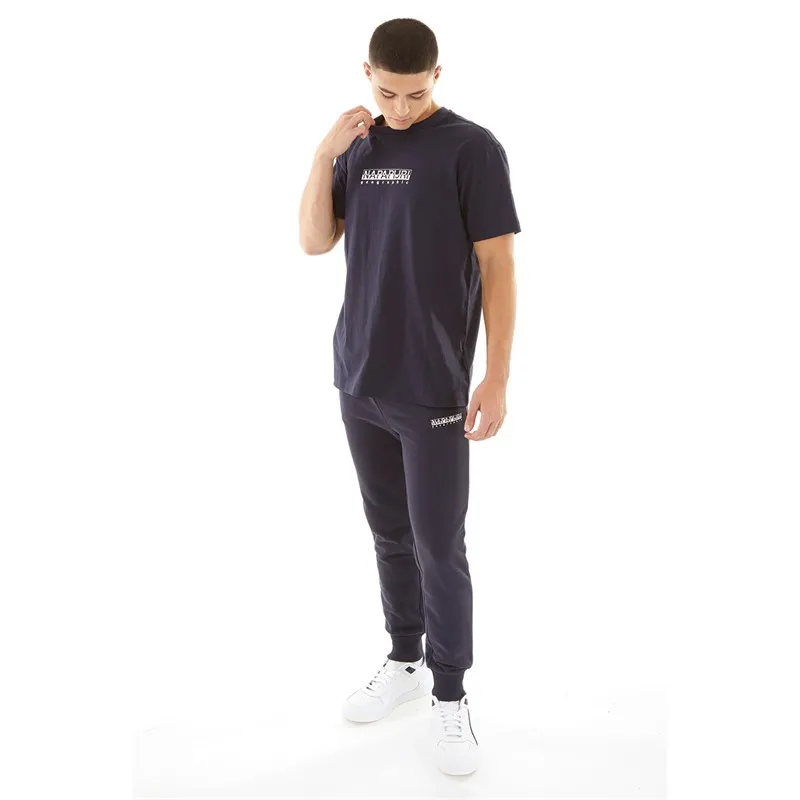 Napapijri Mens Box Logo Joggers Blue Marine