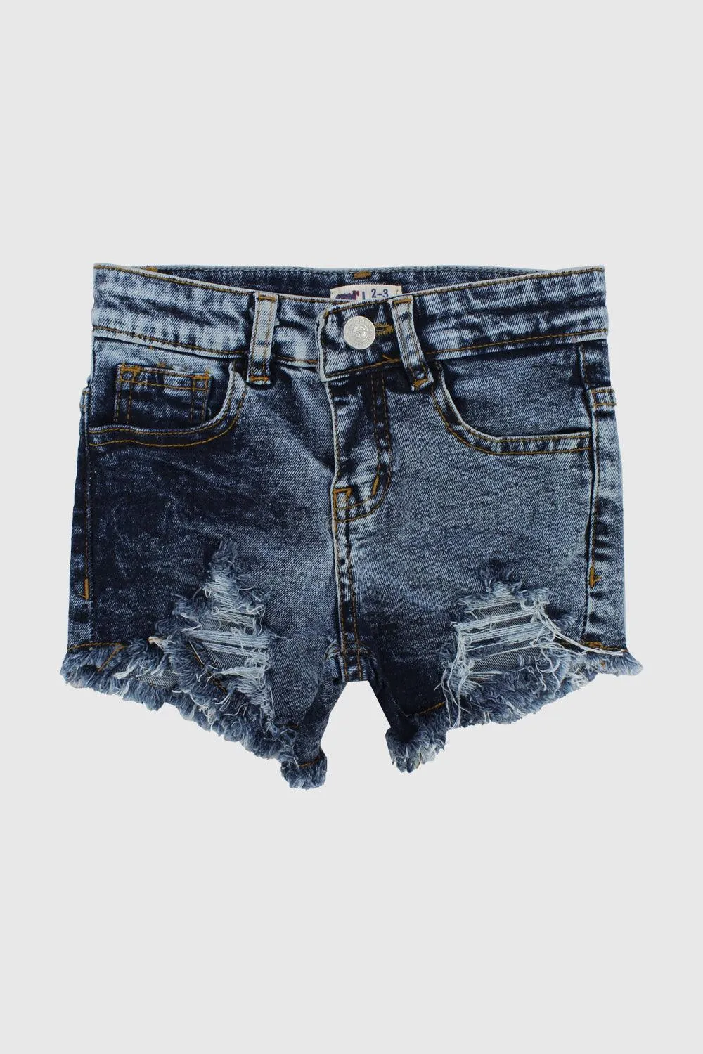 Nautical Distressed Denim Shorts