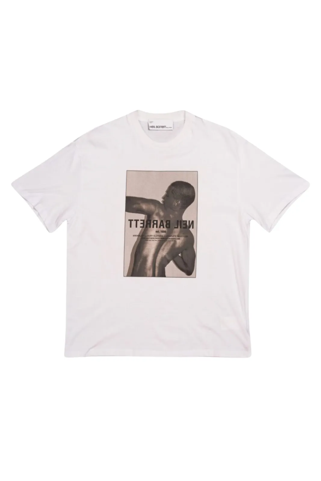 Neil Barrett Easy Dropped Shoulder Body Print white T-Shirt