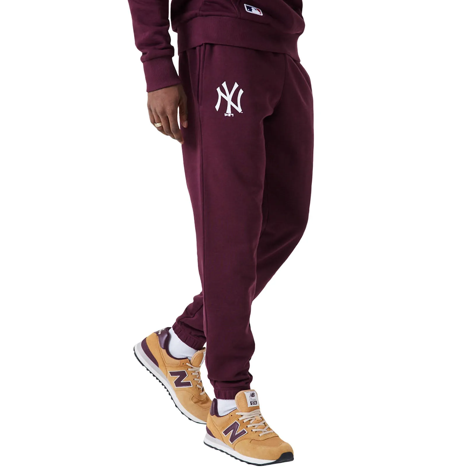 New Era Mens New York Yankees MLB Team Tapered Joggers - Purple