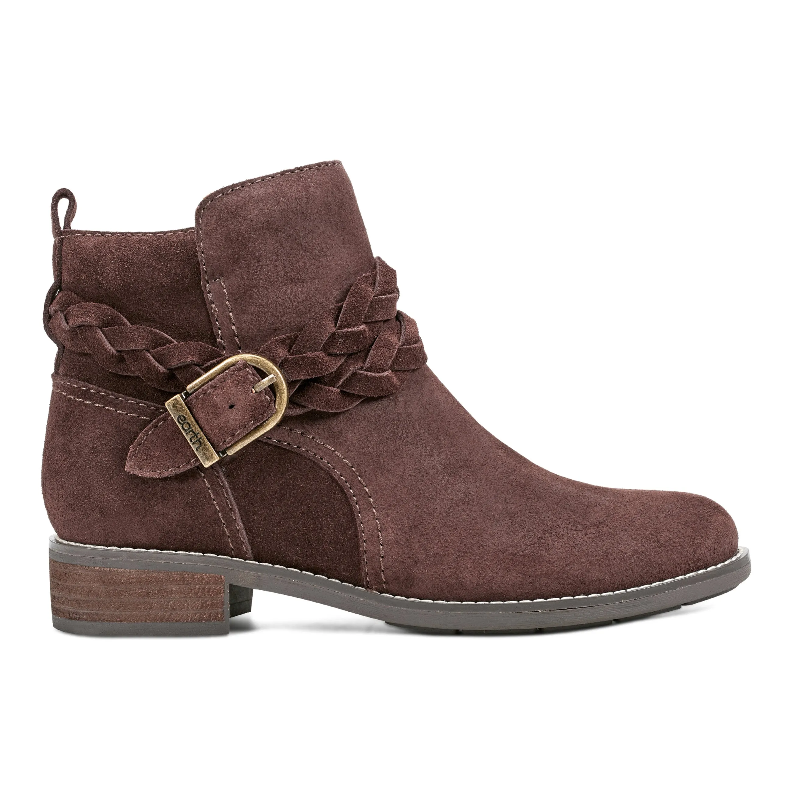 Nicole Round Toe Stacked Heel Casual Booties