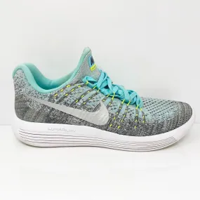 Nike Boys Lunarepic Low Flyknit 2 869989-001 Gray Running Shoes Sneakers Sz 6.5Y