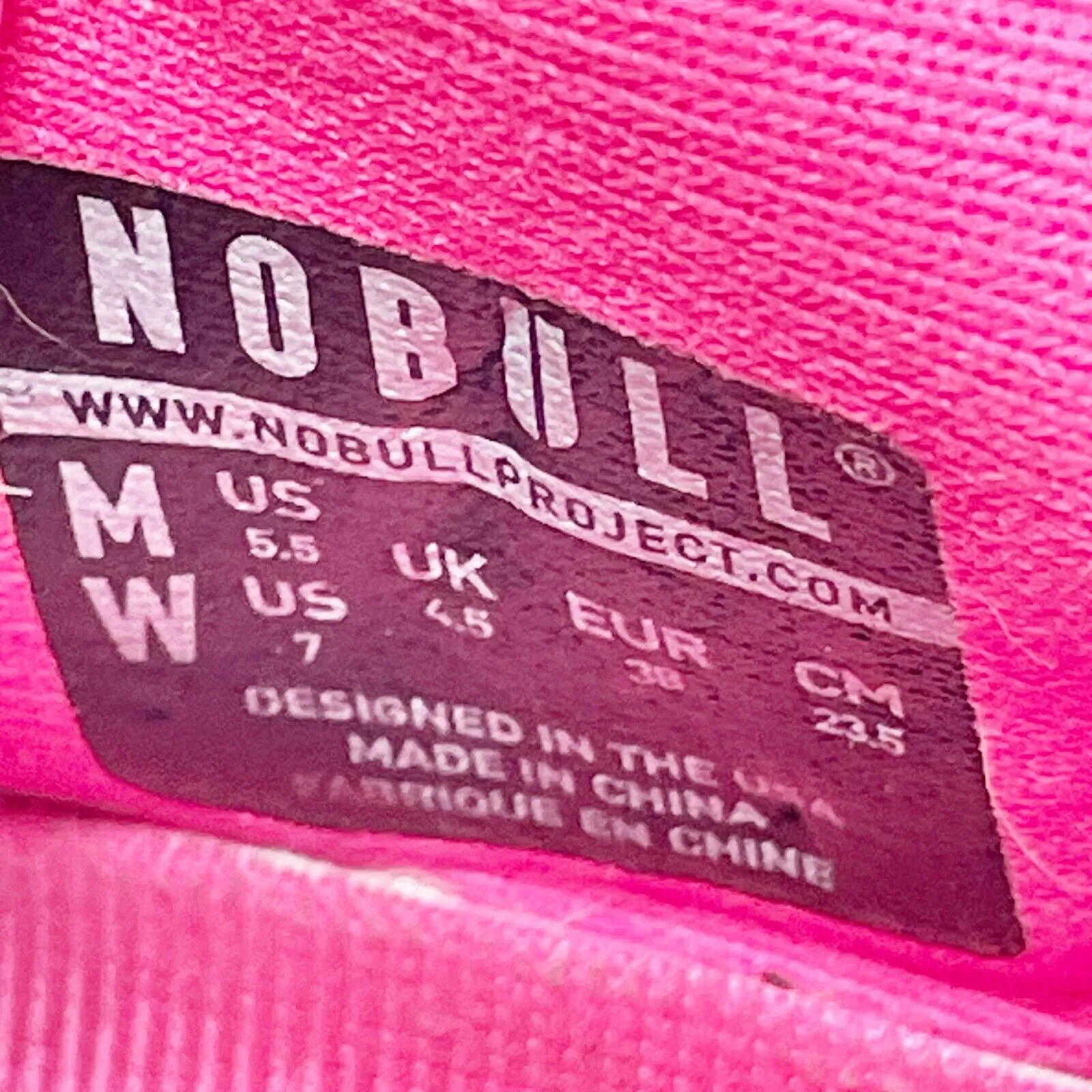 Nobull Unisex Trainer Pink Running Shoes Sneakers Size M 5.5 W 7