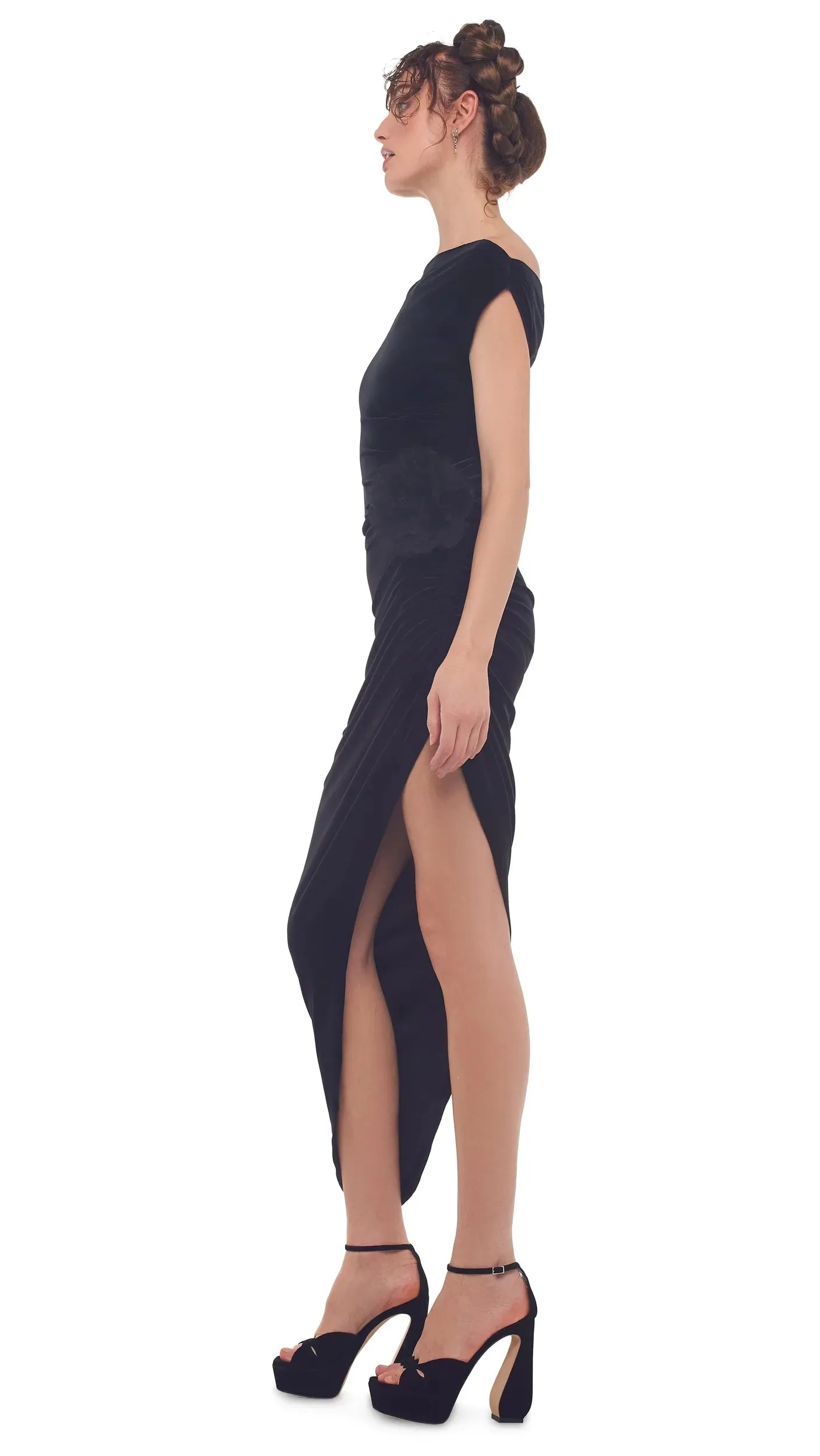 Black Drop Shoulder Gown