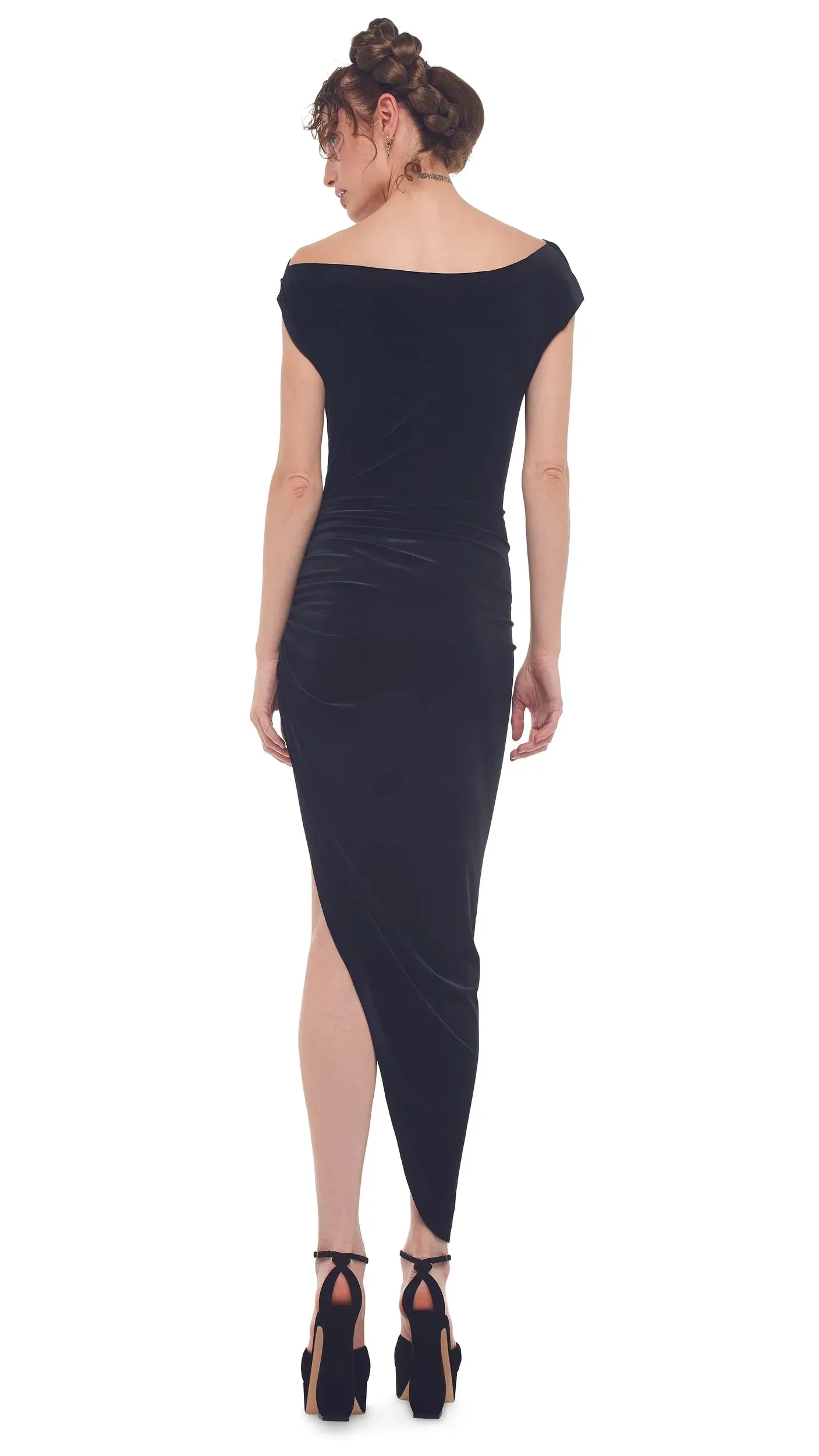 Black Drop Shoulder Gown