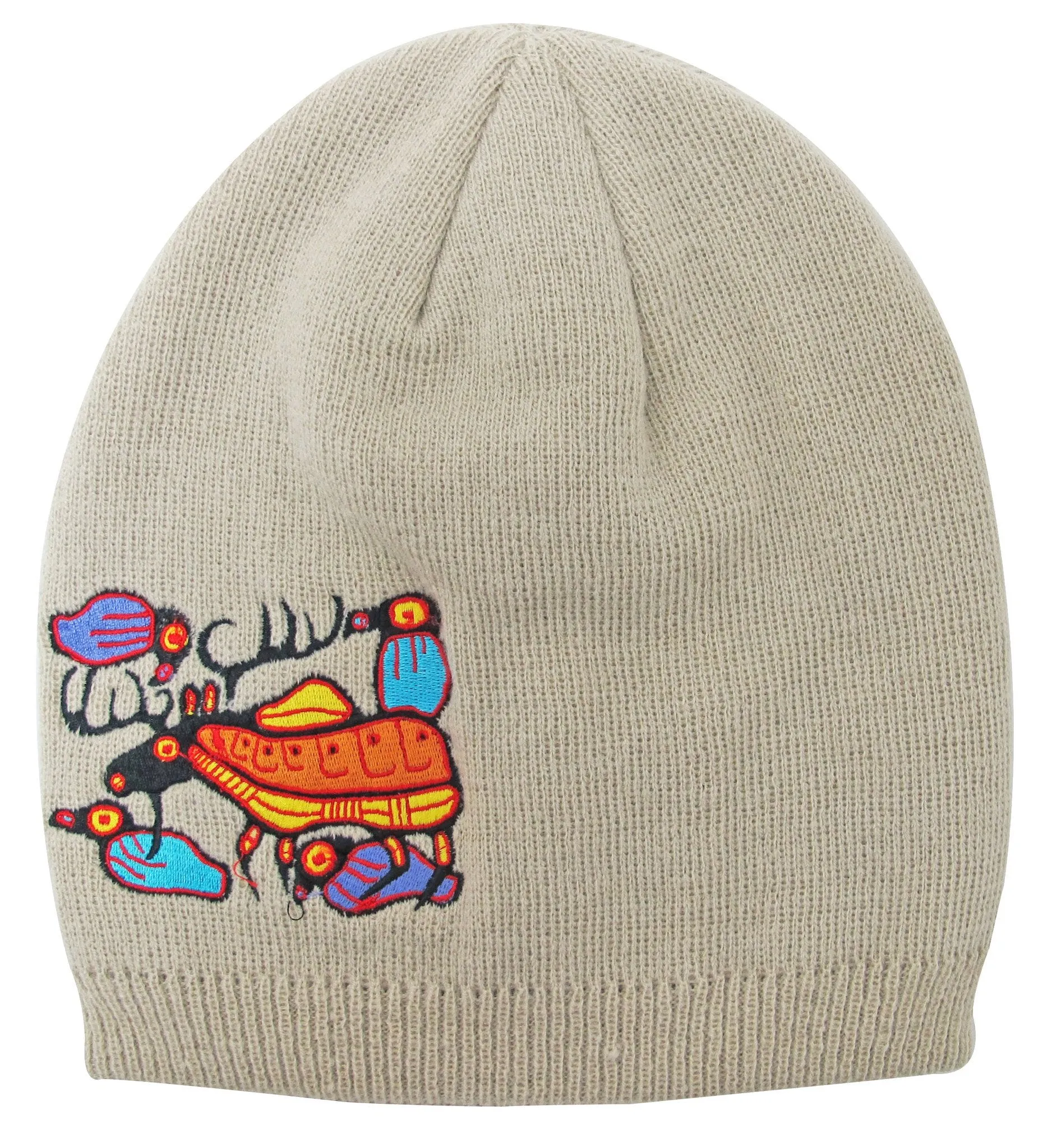 Moose Harmony Embroidered Knitted Hat by Norval Morrisseau