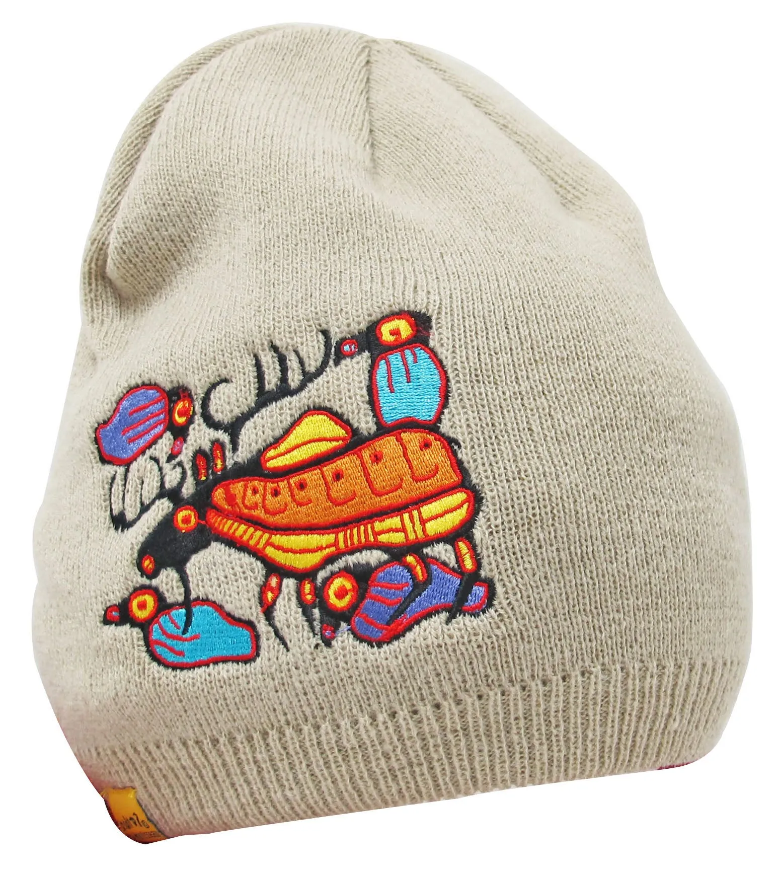 Moose Harmony Embroidered Knitted Hat by Norval Morrisseau