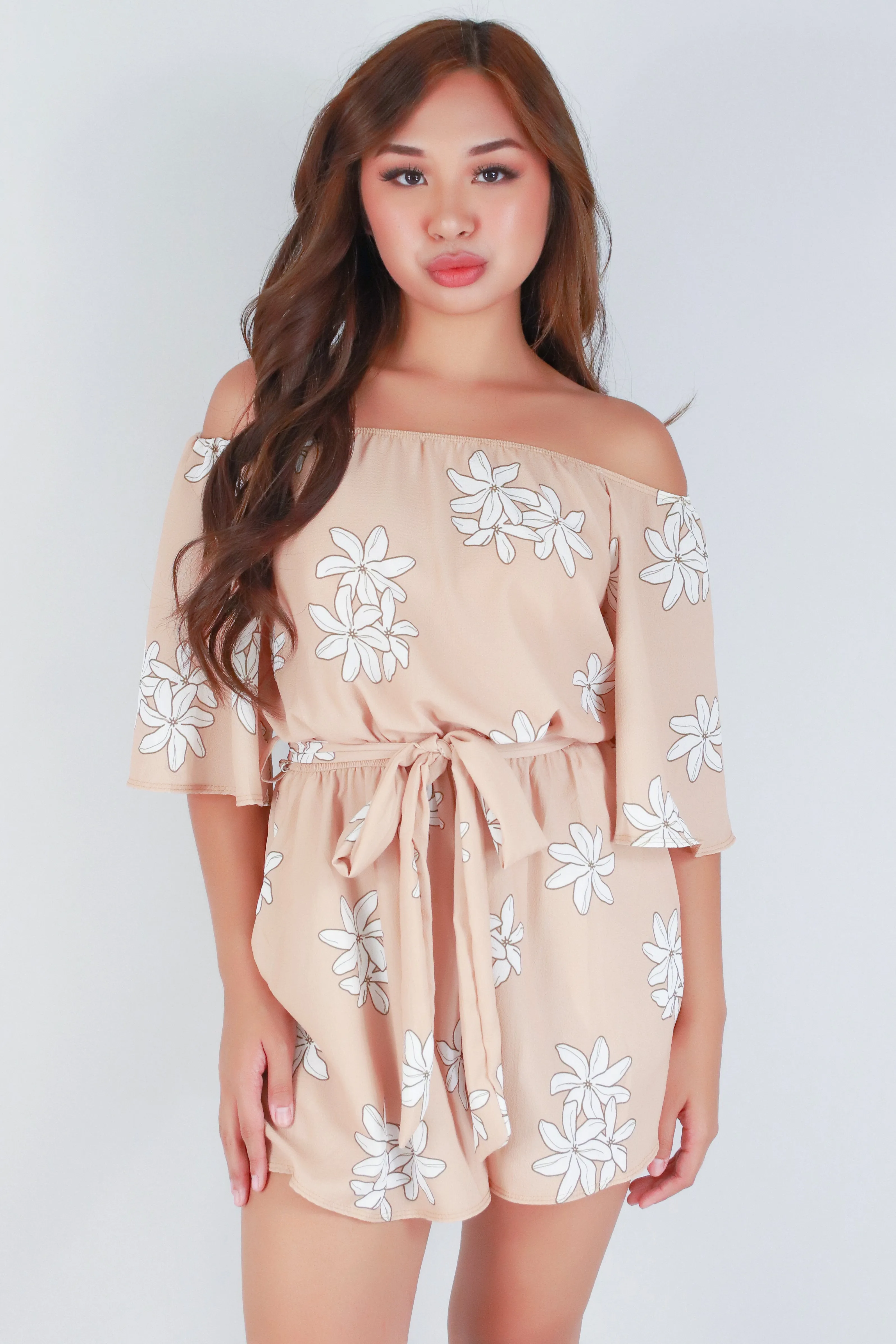 OFF SHOULDER TIARE ROMPER