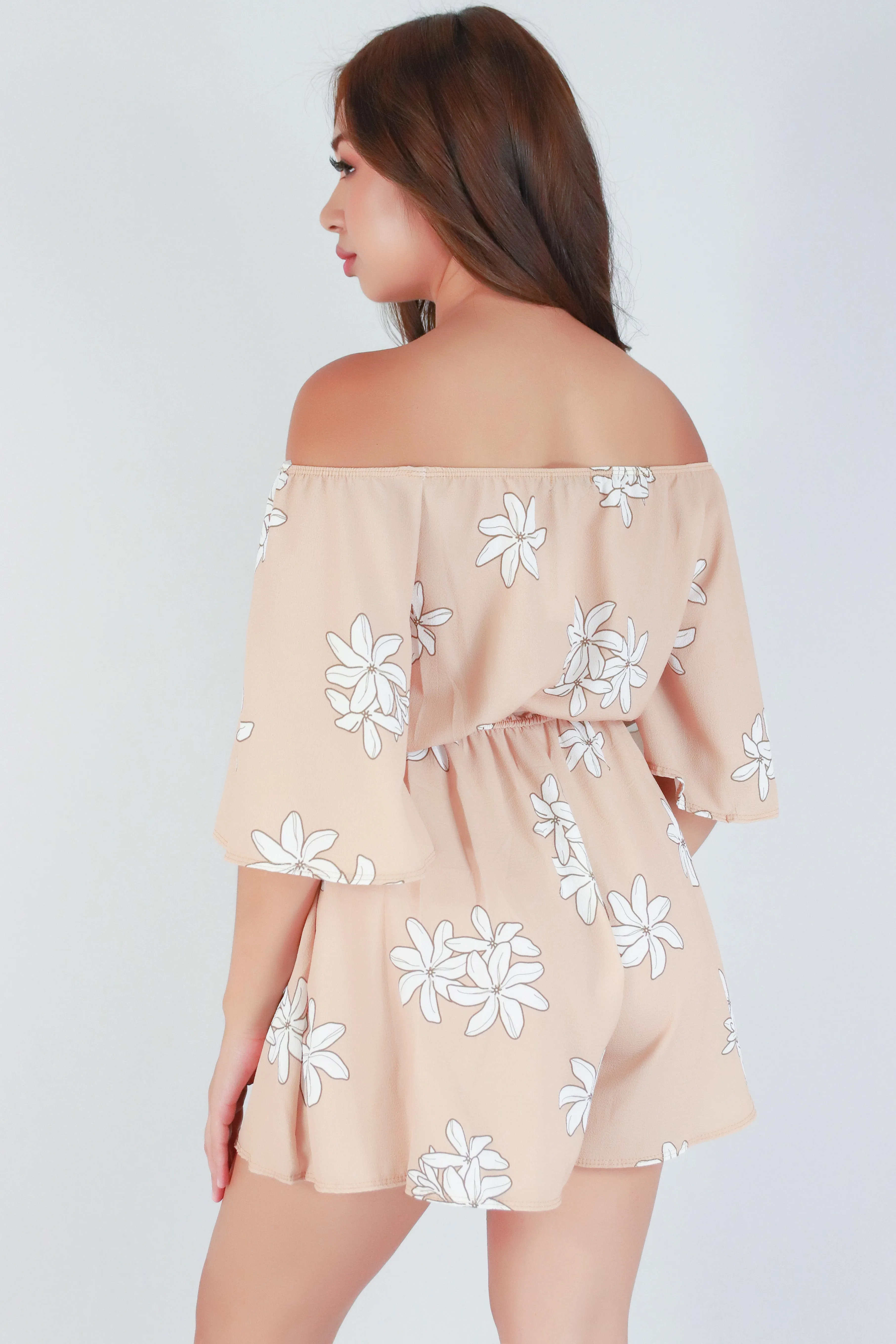 OFF SHOULDER TIARE ROMPER