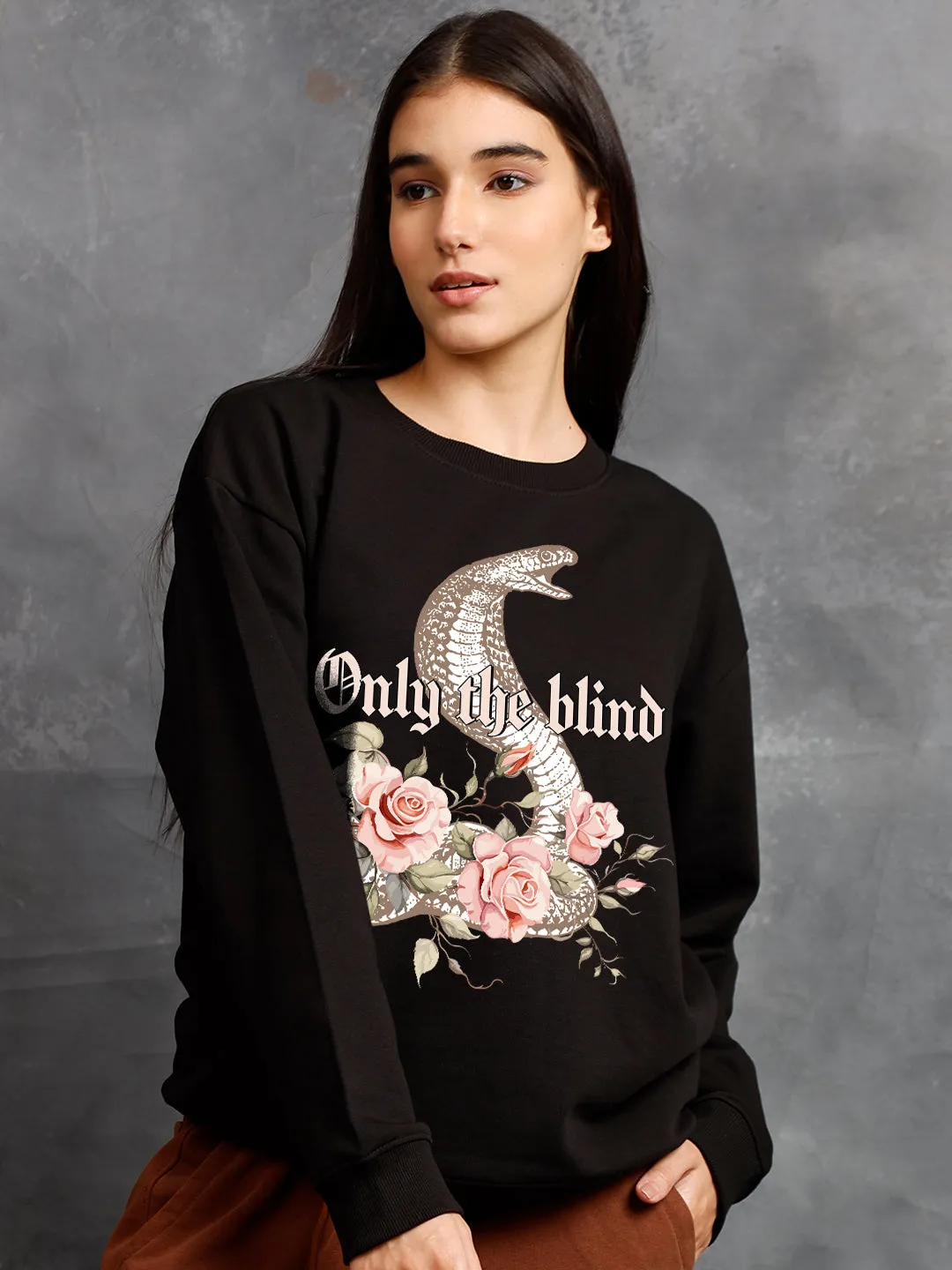 Only The Blind Women Drop Shoulder Premium Terry Sweatshirt