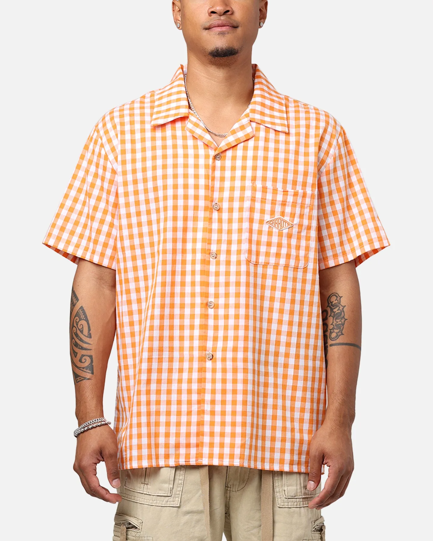 Orange Anwar Badge Carrots Button Up Shirt