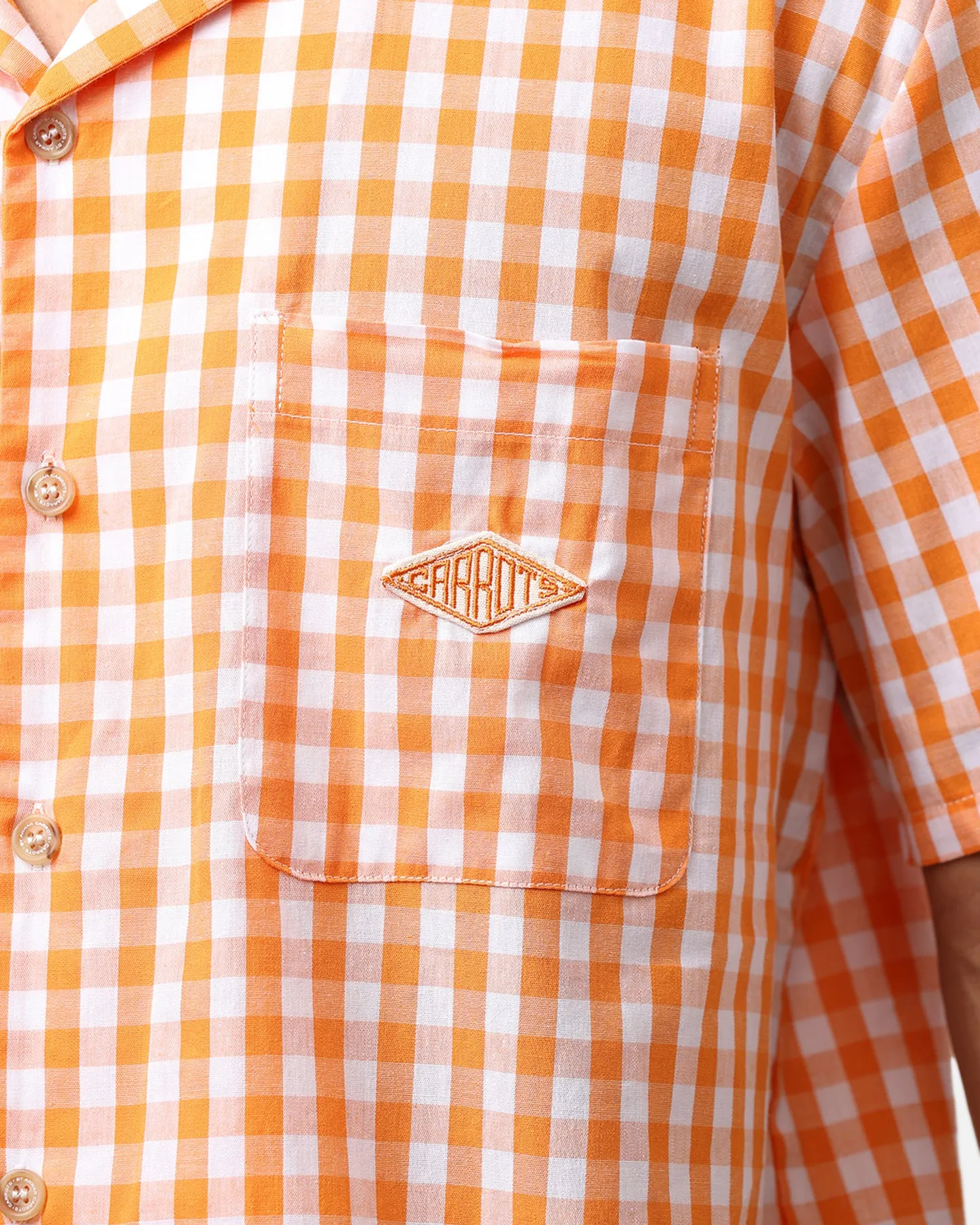 Orange Anwar Badge Carrots Button Up Shirt