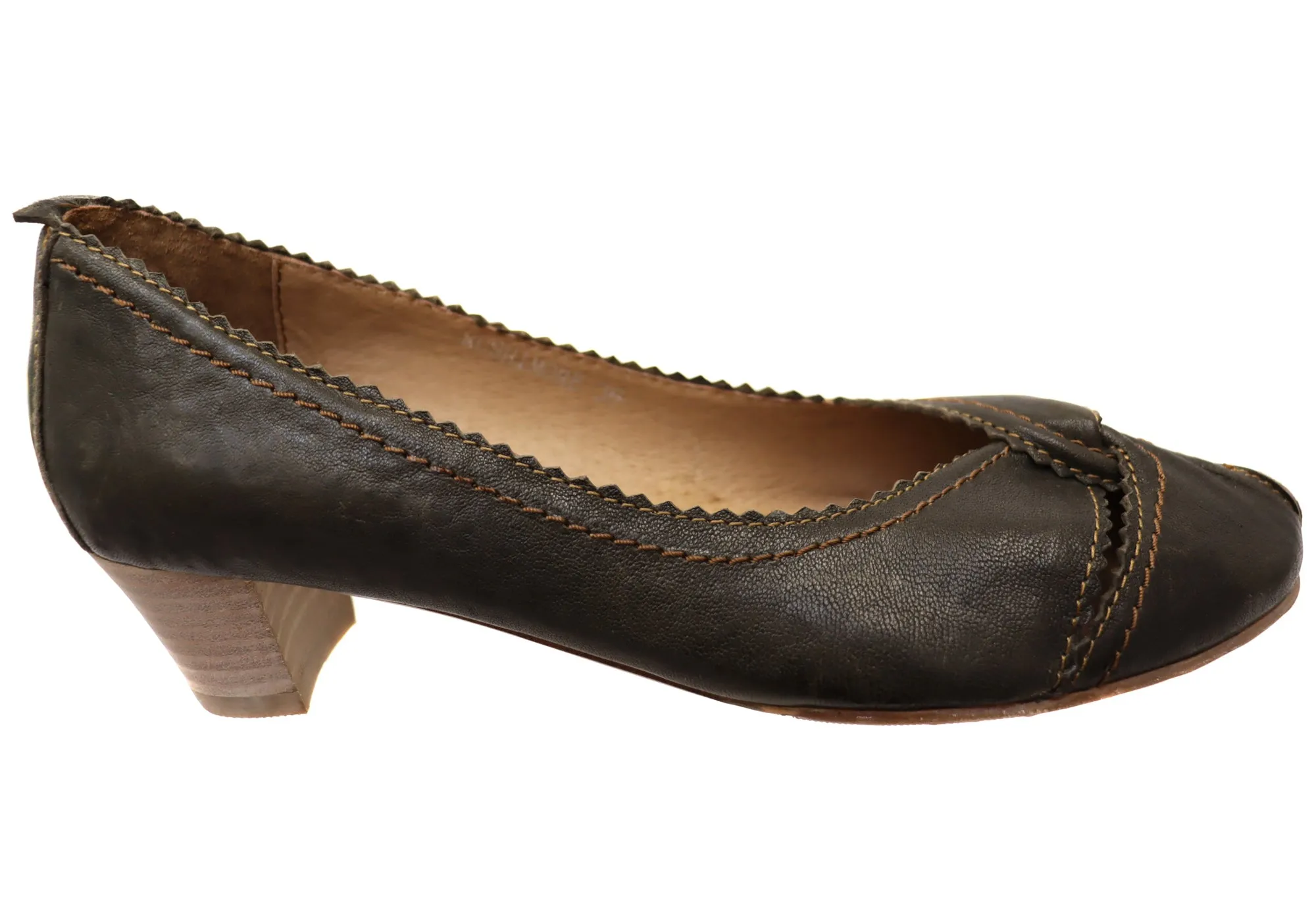 Orizonte Rushmore Womens Comfortable Leather Low Heel Shoes