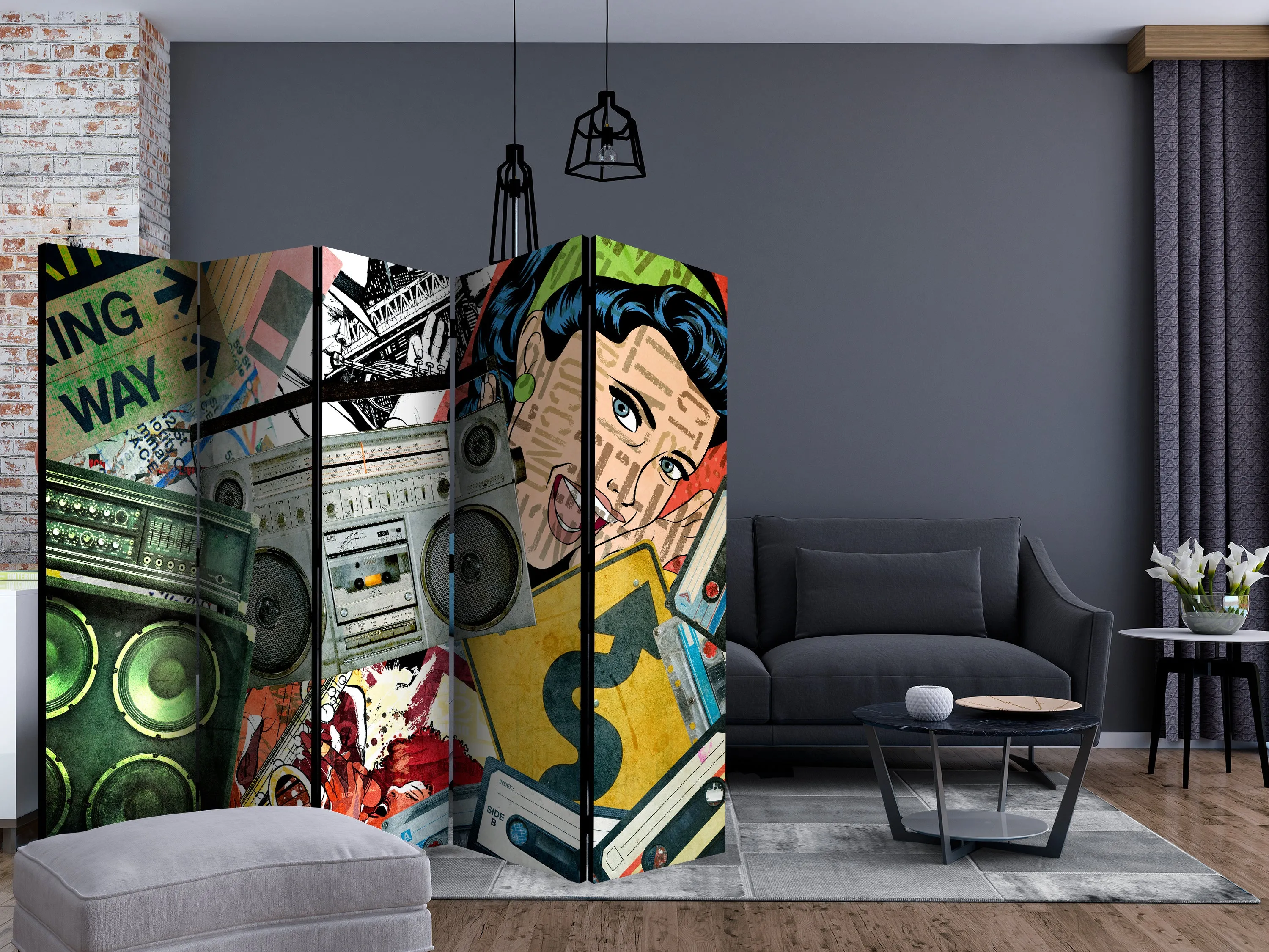 Room Divider with Graffiti Girl II