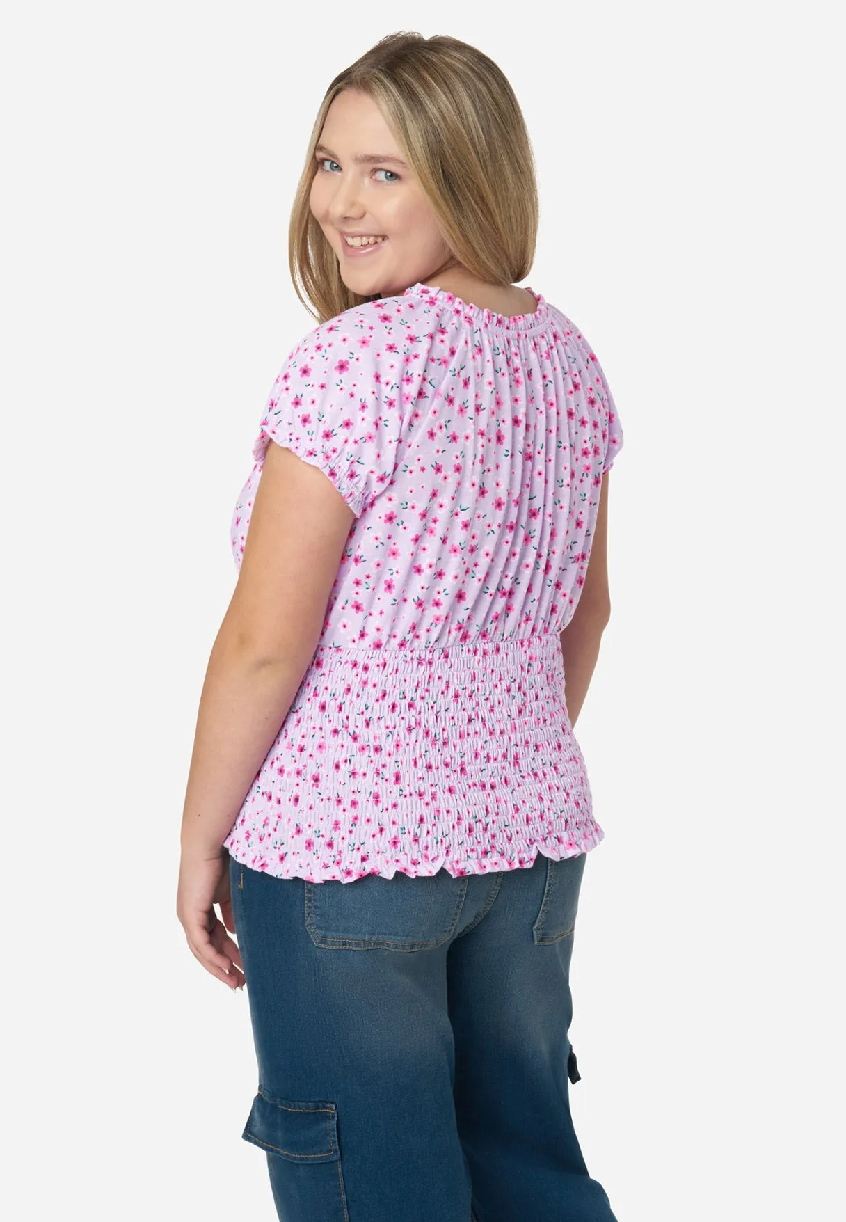 Puff-Sleeve Peasant Top