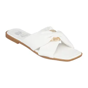 Perri White Flat Sandals