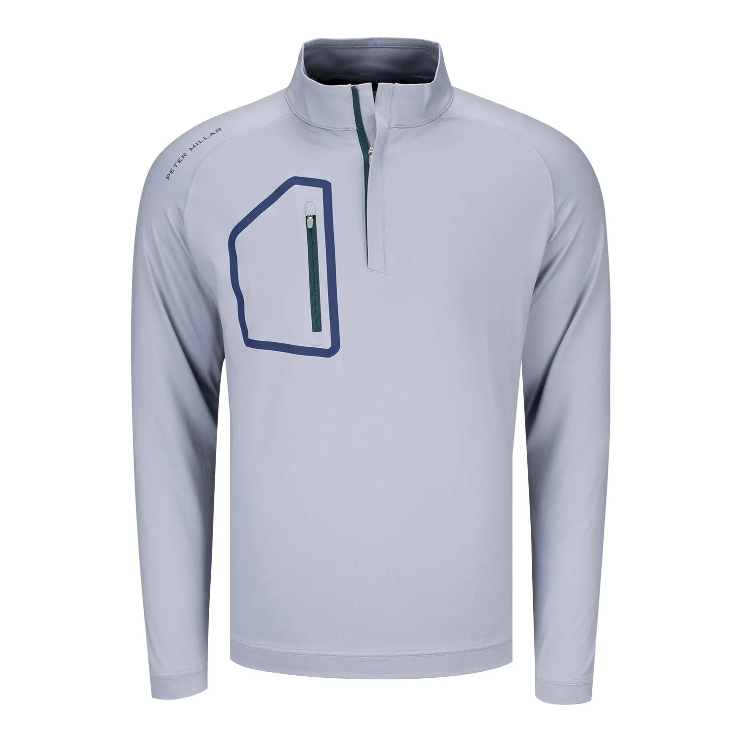 Peter Millar LPGA Men's Forge Quarter Zip in Gale Grey