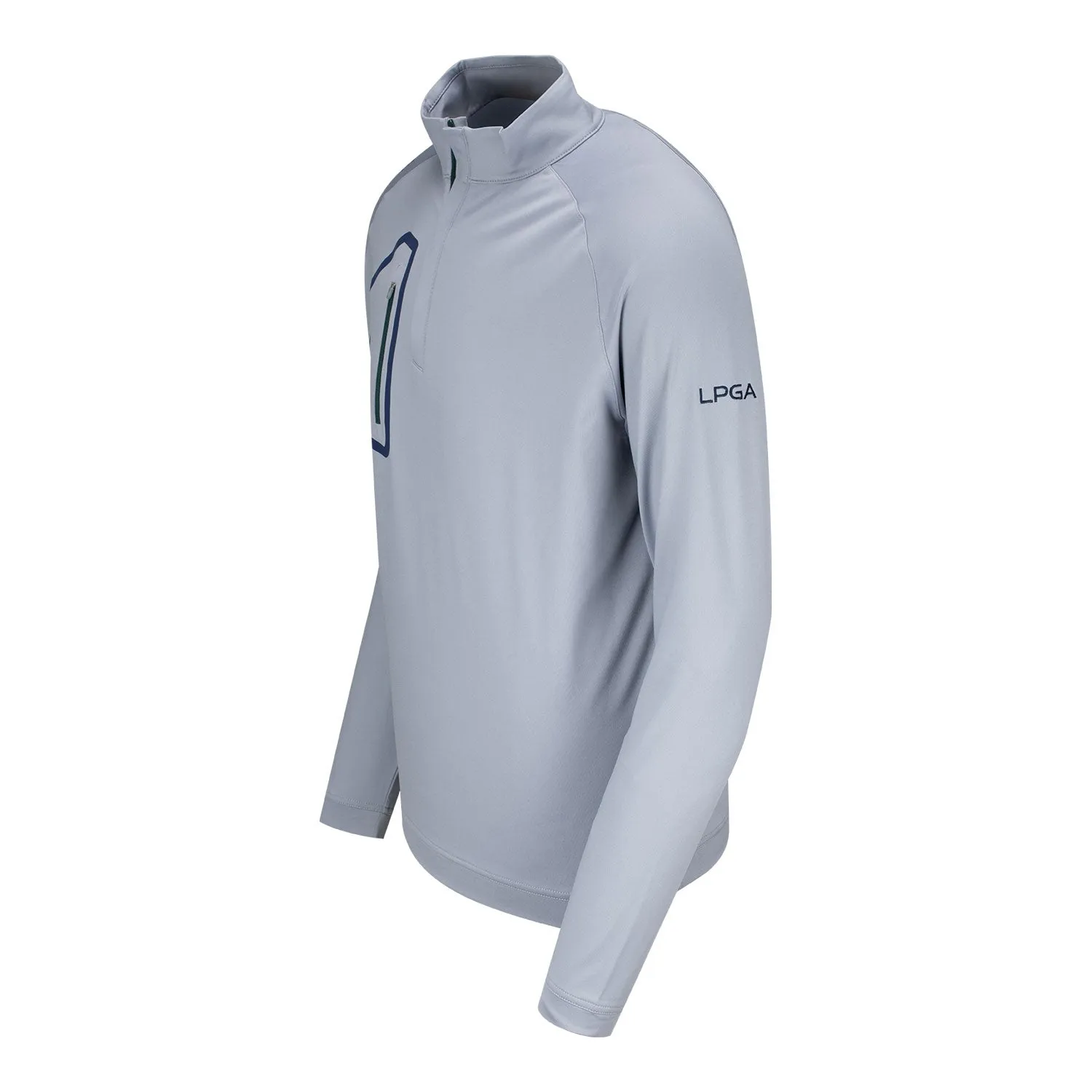 Peter Millar LPGA Men's Forge Quarter Zip in Gale Grey