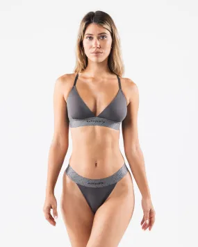 Pewter Close-Fit Bra