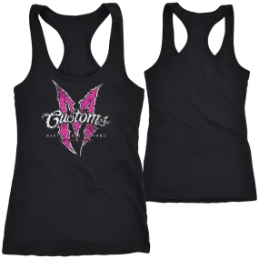 Pink Black Tank Top for Women.