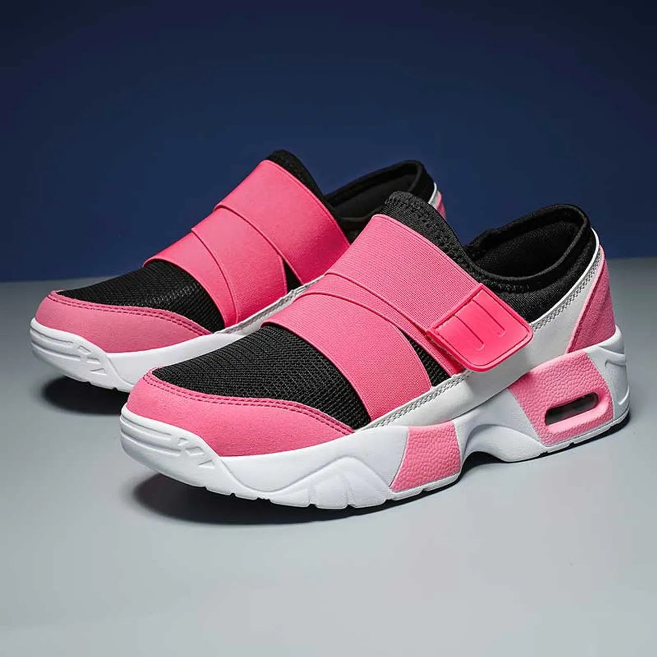 Fashionable Pink Velcro Slip-On Shoe