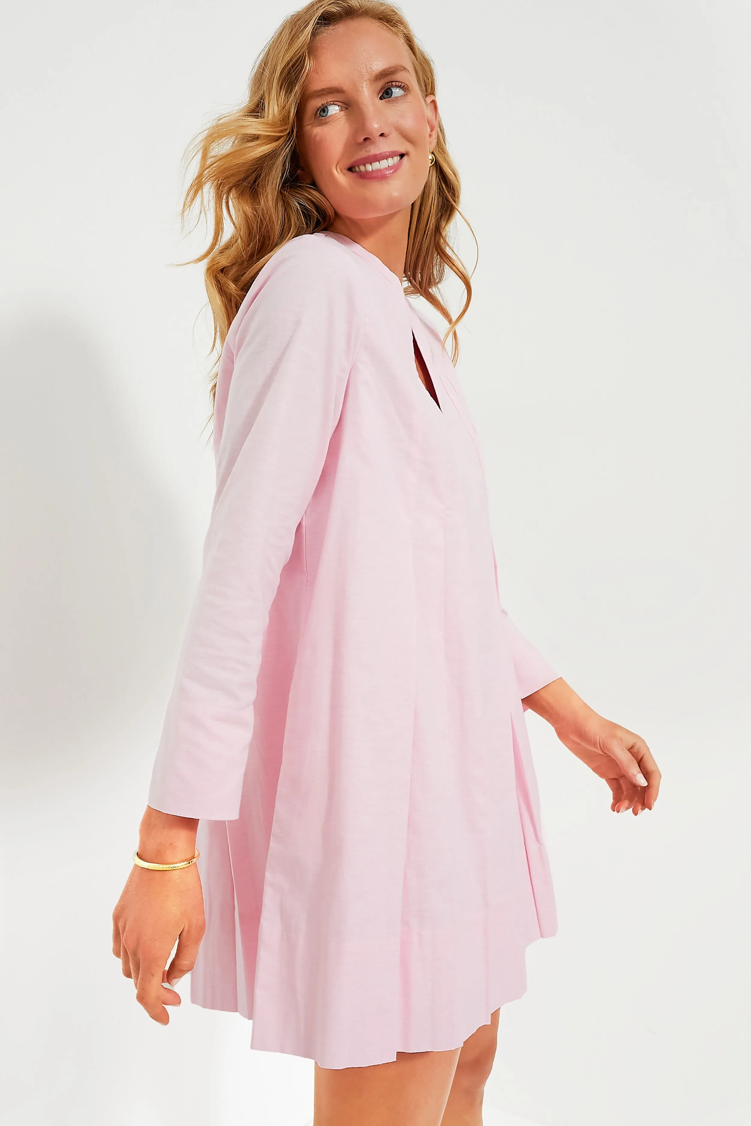 Pink Lightweight Oxford Luella Dress