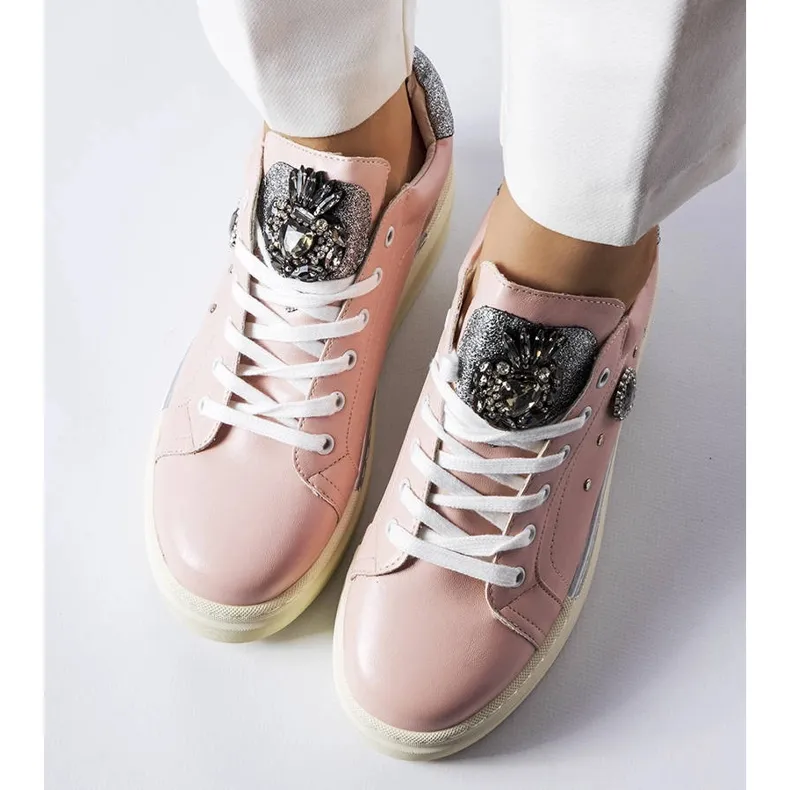 Pink low wedge sneakers from Cuillerier