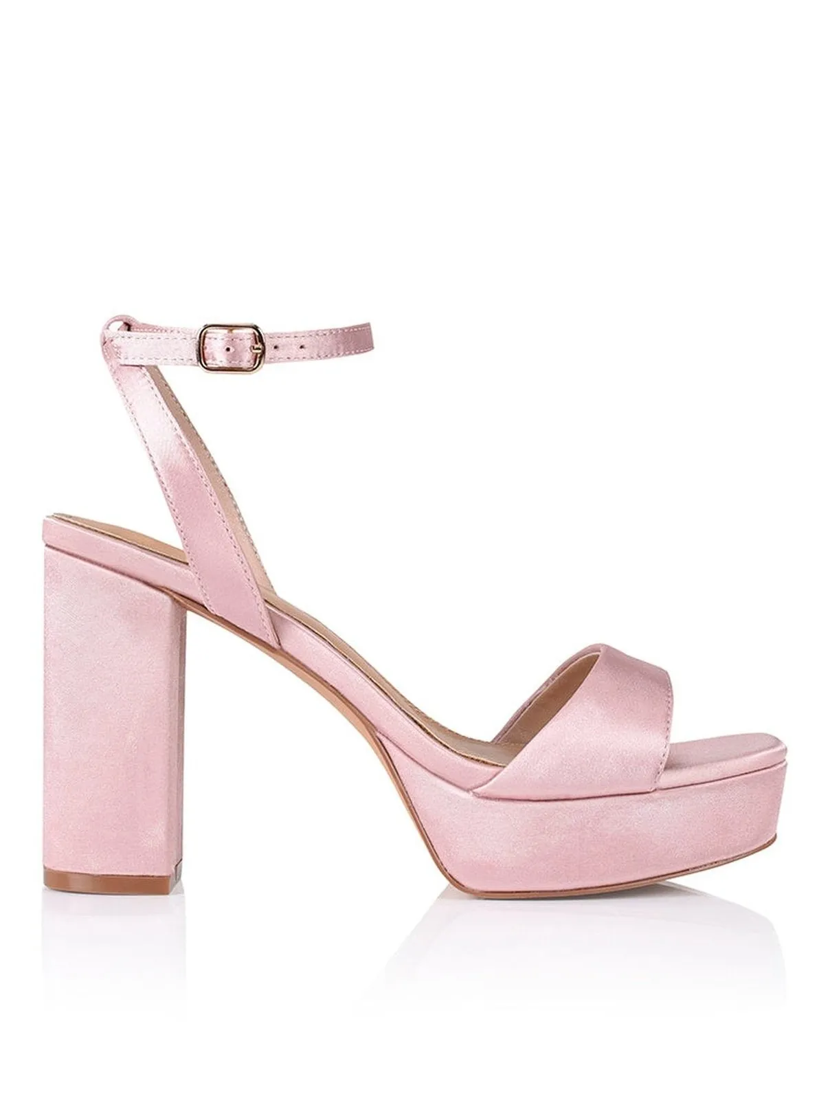 Pink Satin Orion Platform Heels