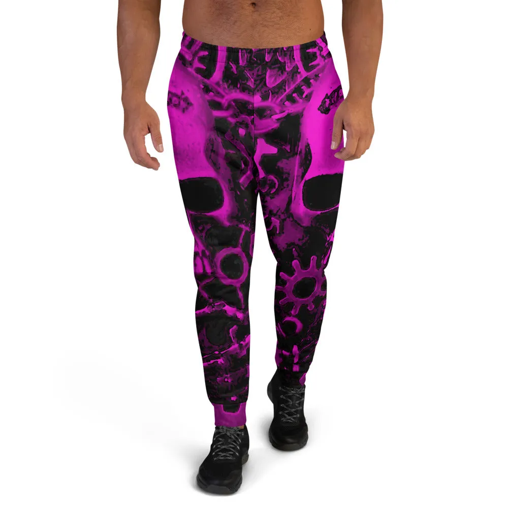 Pink Steampunk Skull Slim Fit Men's Joggers